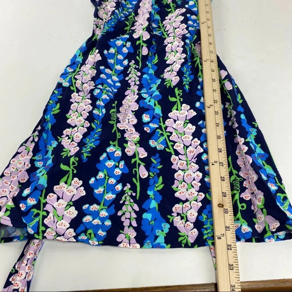 Lilly Pulitzer Womens XS Bluebell Print Dress Cap Sleeve Belted - Picture 4 of 8